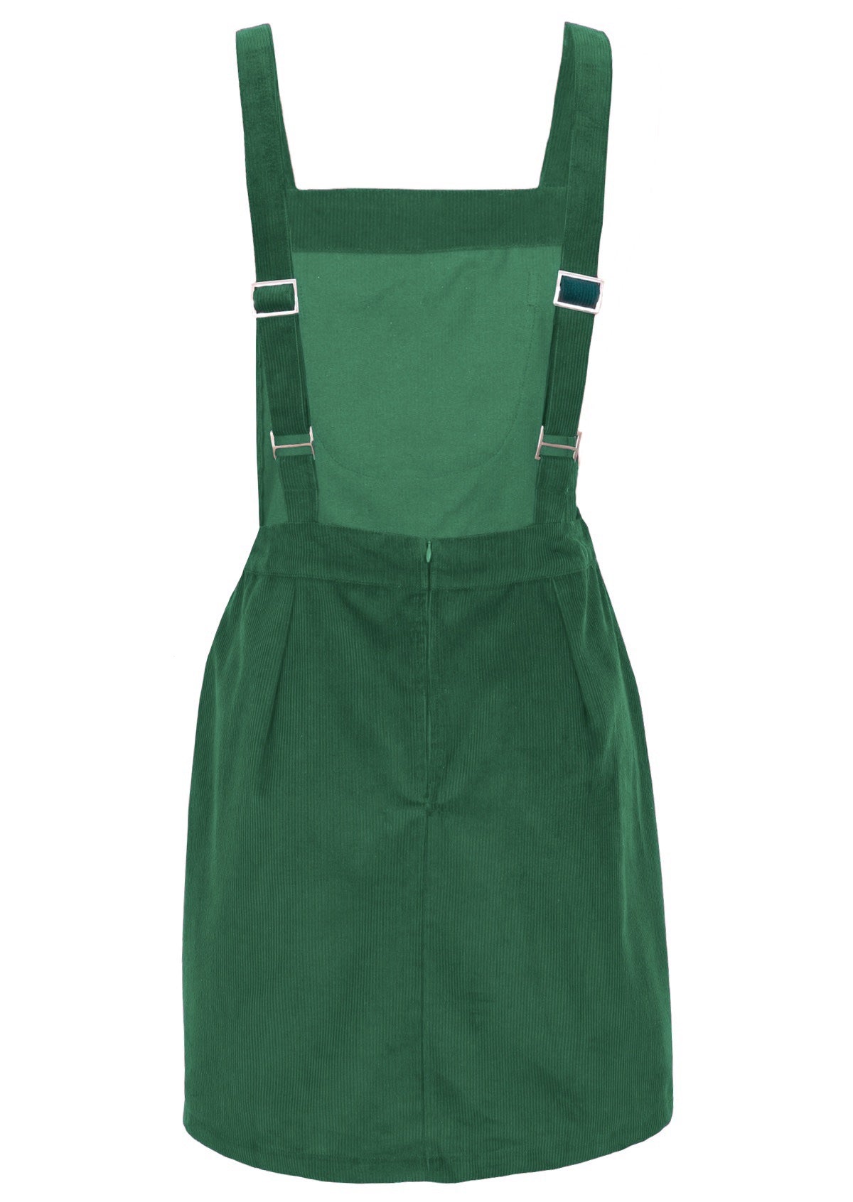 100% cotton corduroy pinafore has a zip in the back.