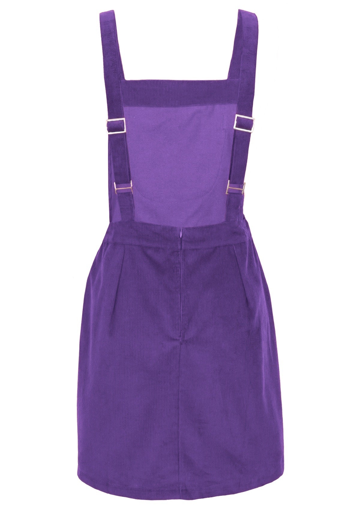 Pinafore in parachute purple has adjustable straps for the perfect fit