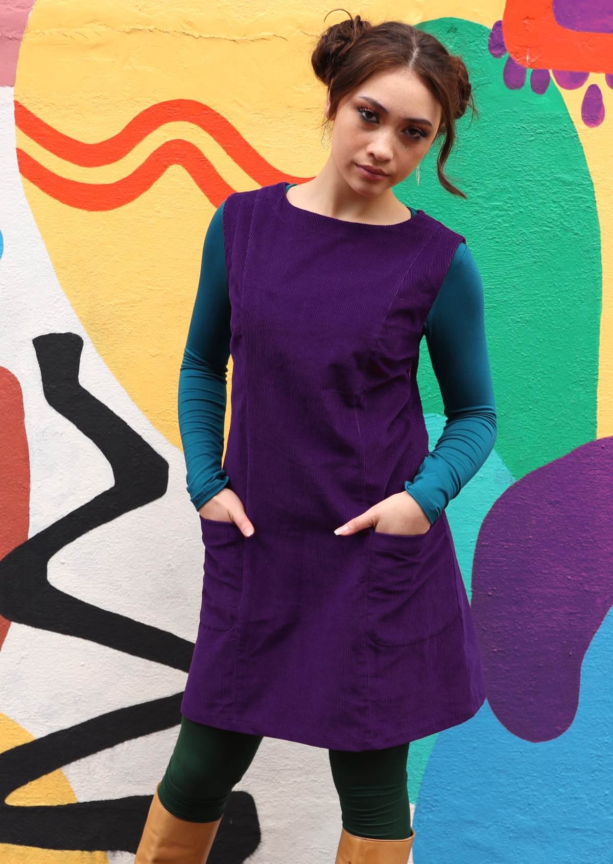 purple tunic with pockets