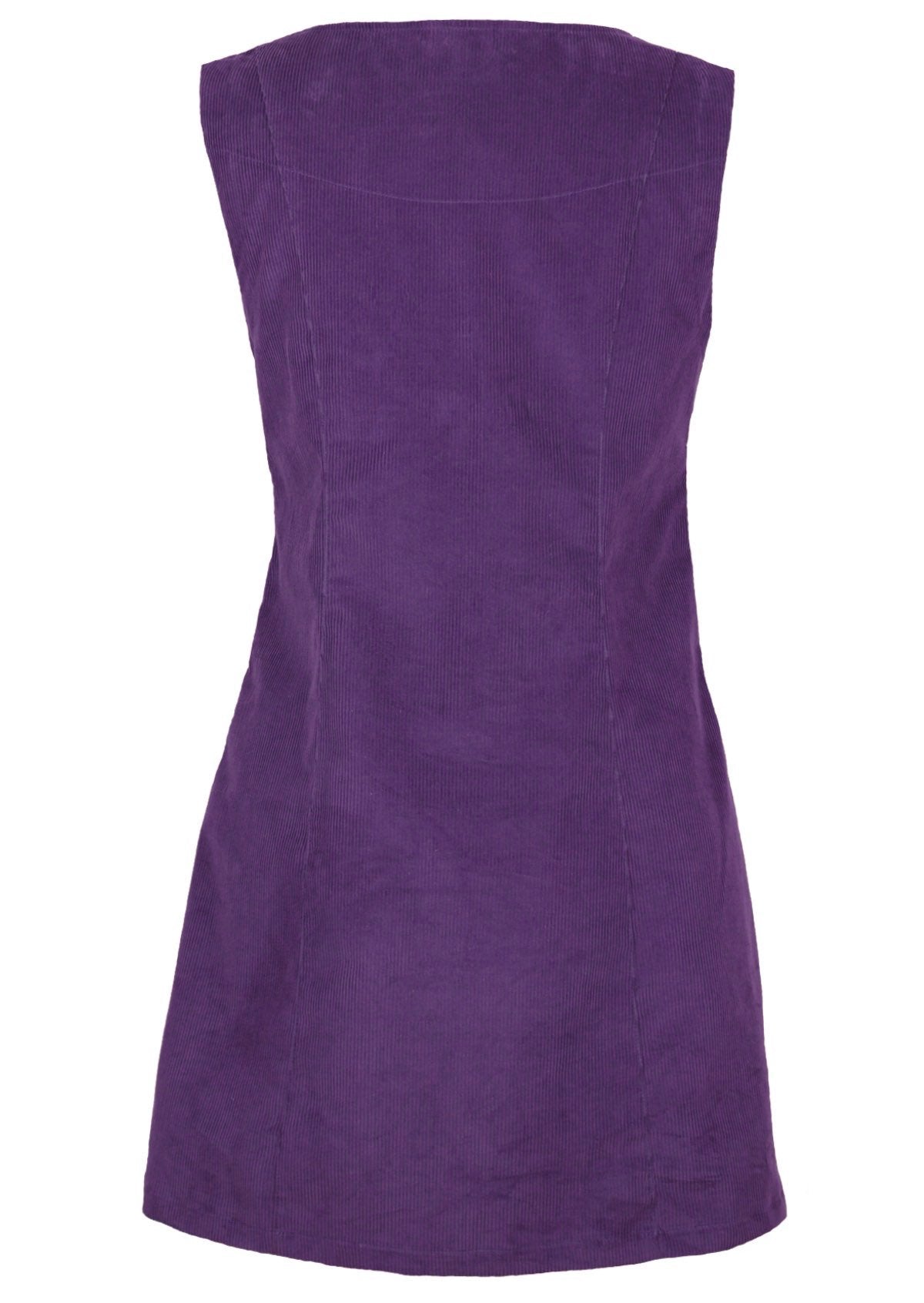 Fitted purple tunic has an a-line skirt shape. 
