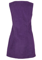Fitted purple tunic has an a-line skirt shape. 