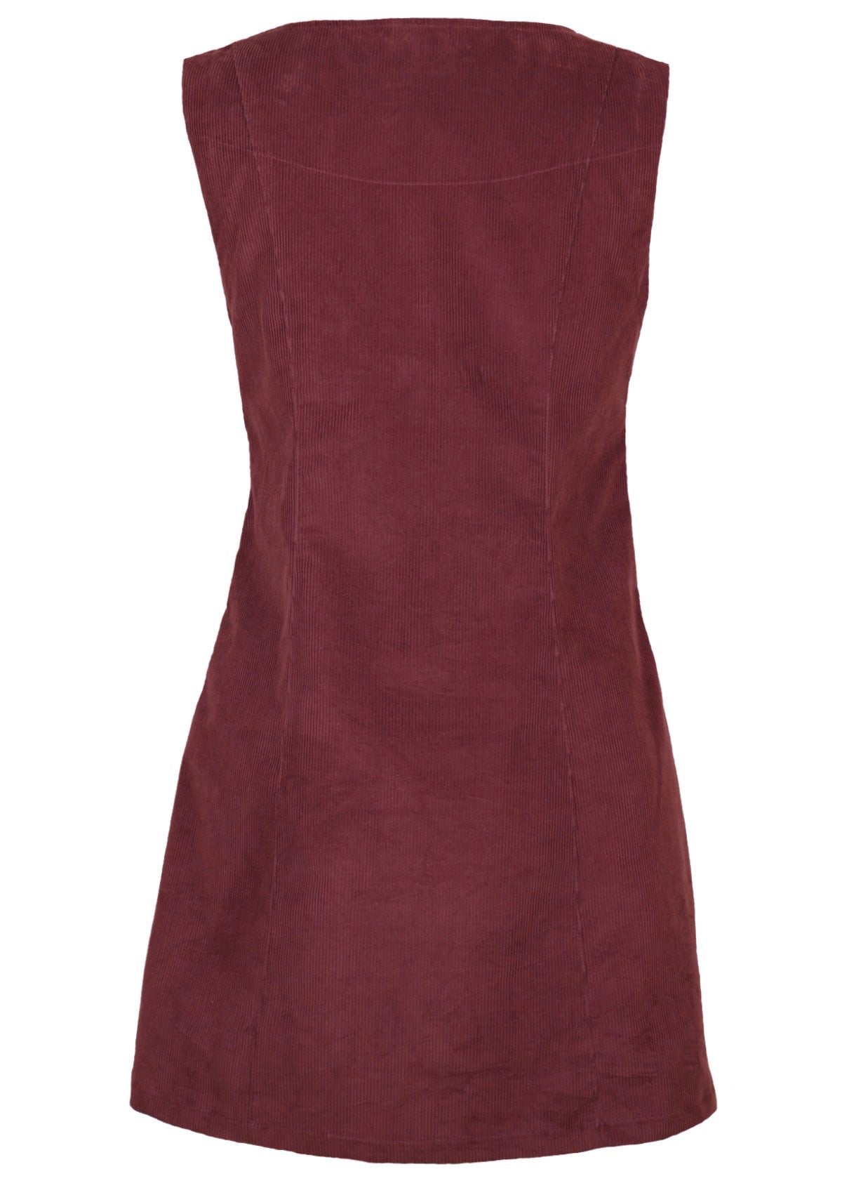Sleeveless fitted 100% cotton corduroy tunic features pockets. 