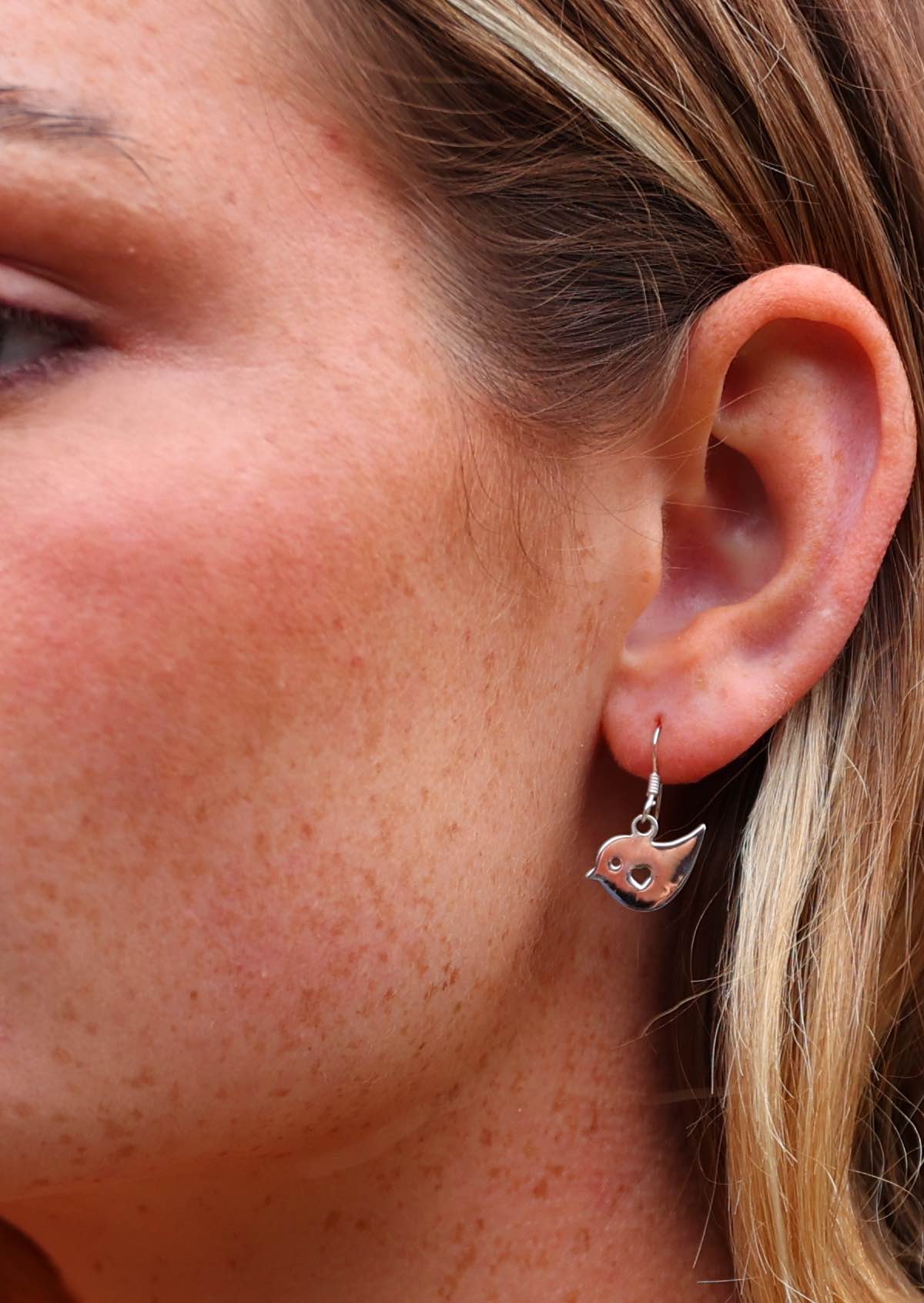 Silver robin earrings deals
