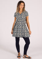 A-line cap sleeved cotton tunic
