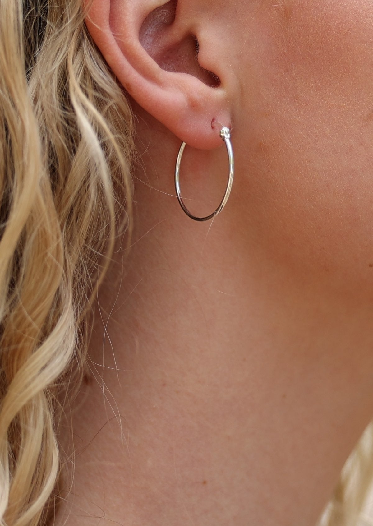 Sterling Silver 25mm hoops earrings