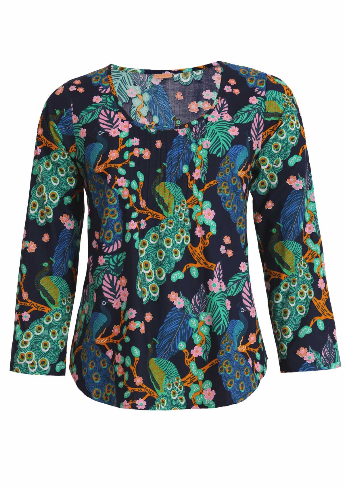 Tulsi Long Sleeve Top Peacock front