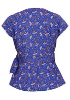 Cap sleeve cotton wrap top with fun daisy print
