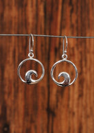 sterling silver hook earrings circle with wave Australia