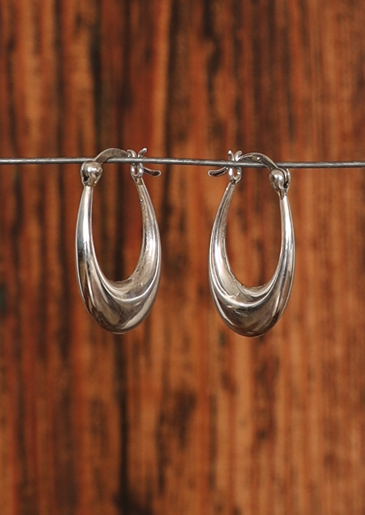 sterling silver drop hoop earrings Australia