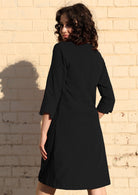 black 100% cotton cord dress with pockets