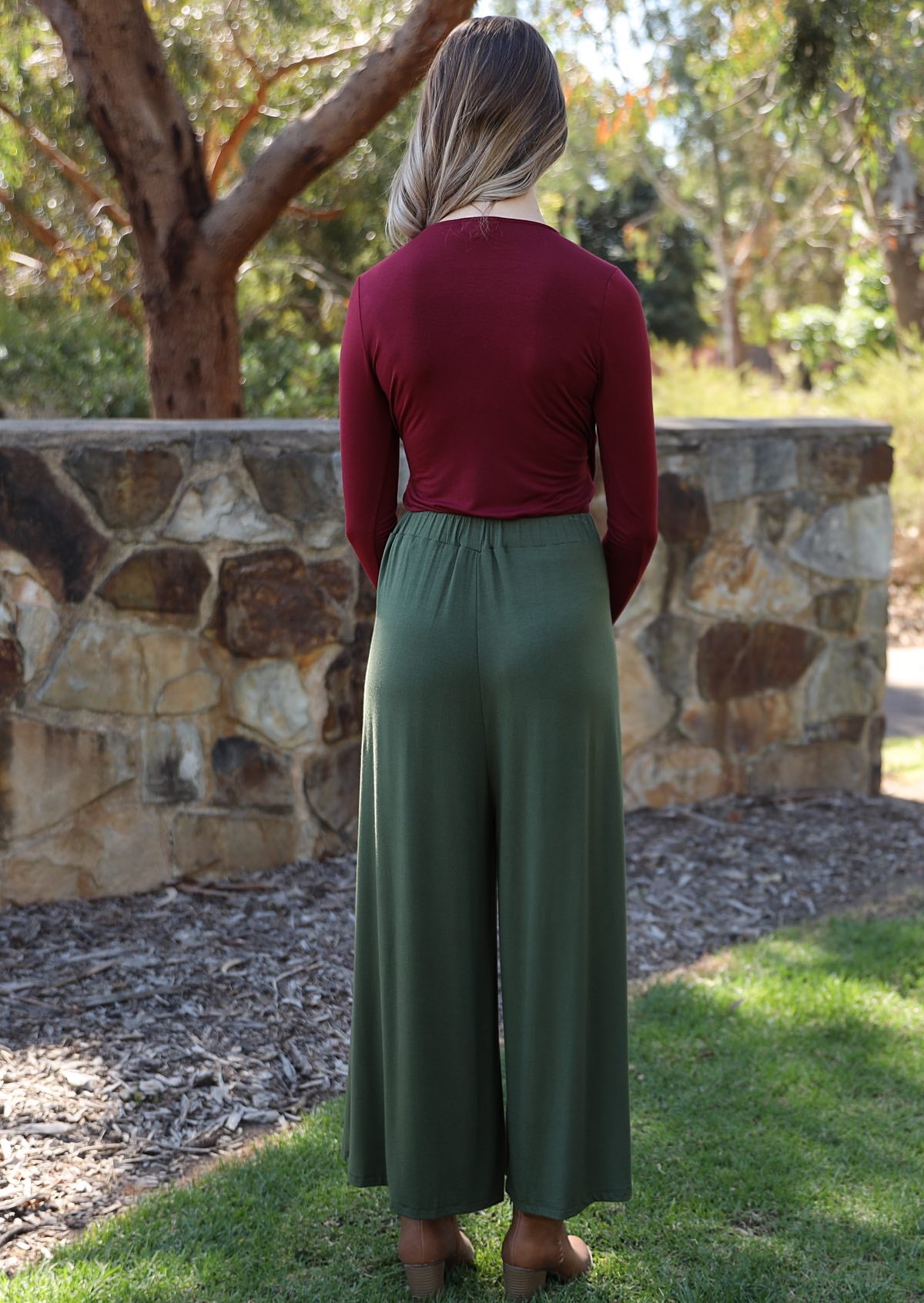 elasticated back high waist pant