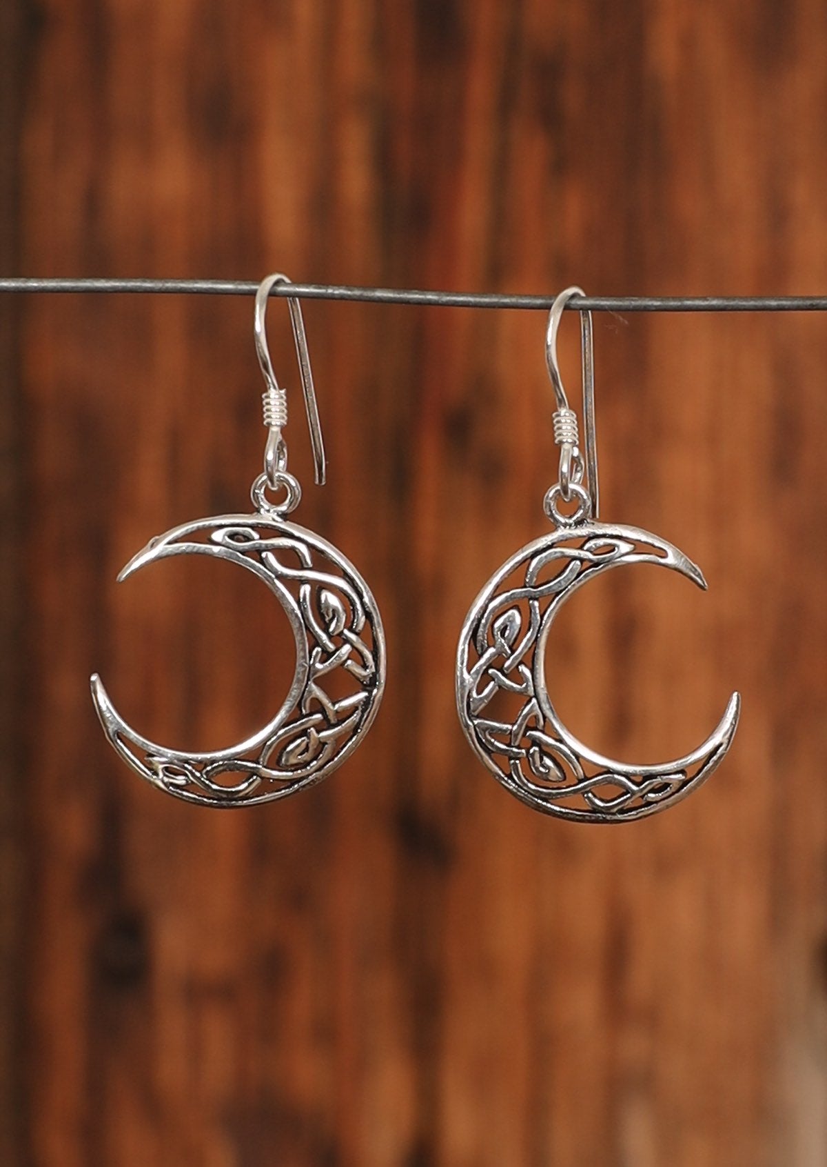 Mystic Celtic crescent moon earrings