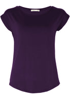 basci soft stretch rayon jersey top dark purple