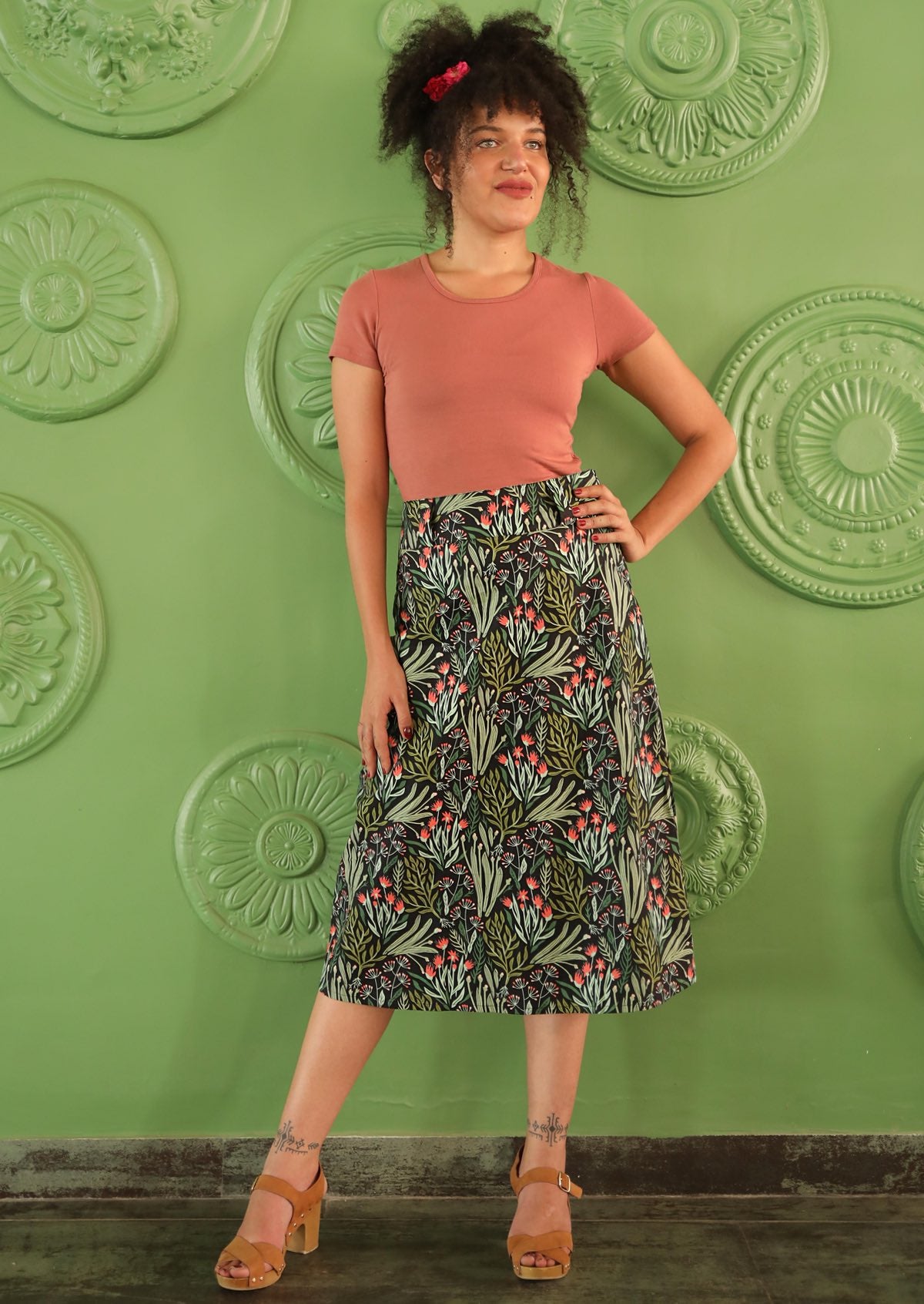 100% Indian cotton floral printed skirt