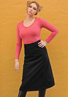 100% cotton cord women's skirt black
