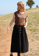women's 100% cotton skirt black