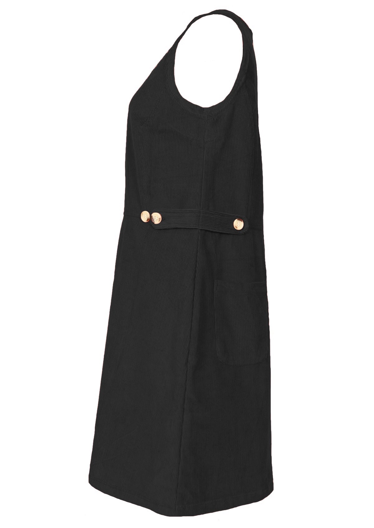 side view back pockets pinafore dress