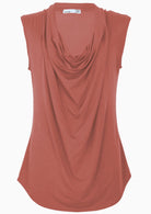Front view women's dusty rose rayon top