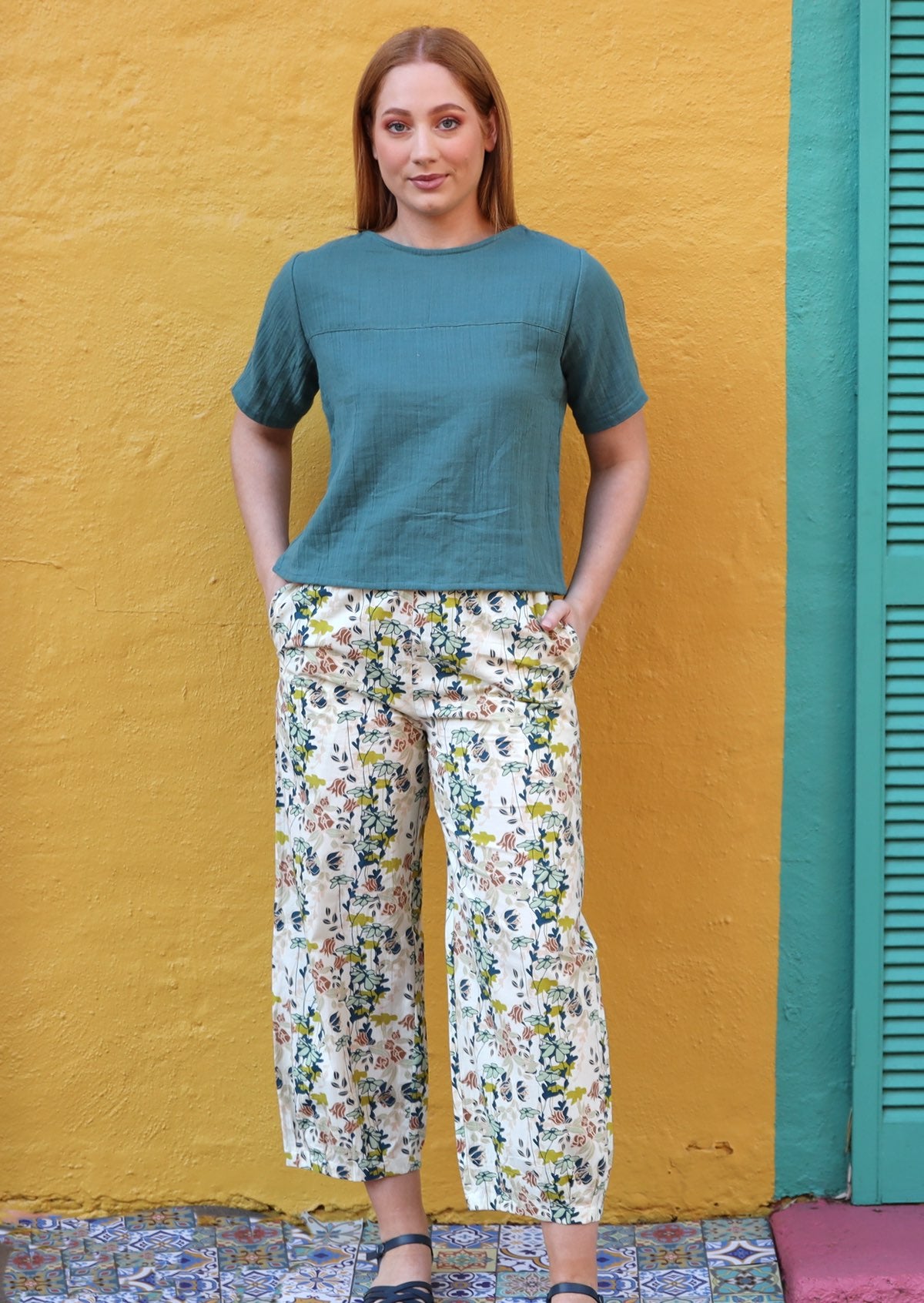 Women's printed pants with pockets designed in Australia