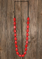 single strand shaped wood bead necklace made in Australia