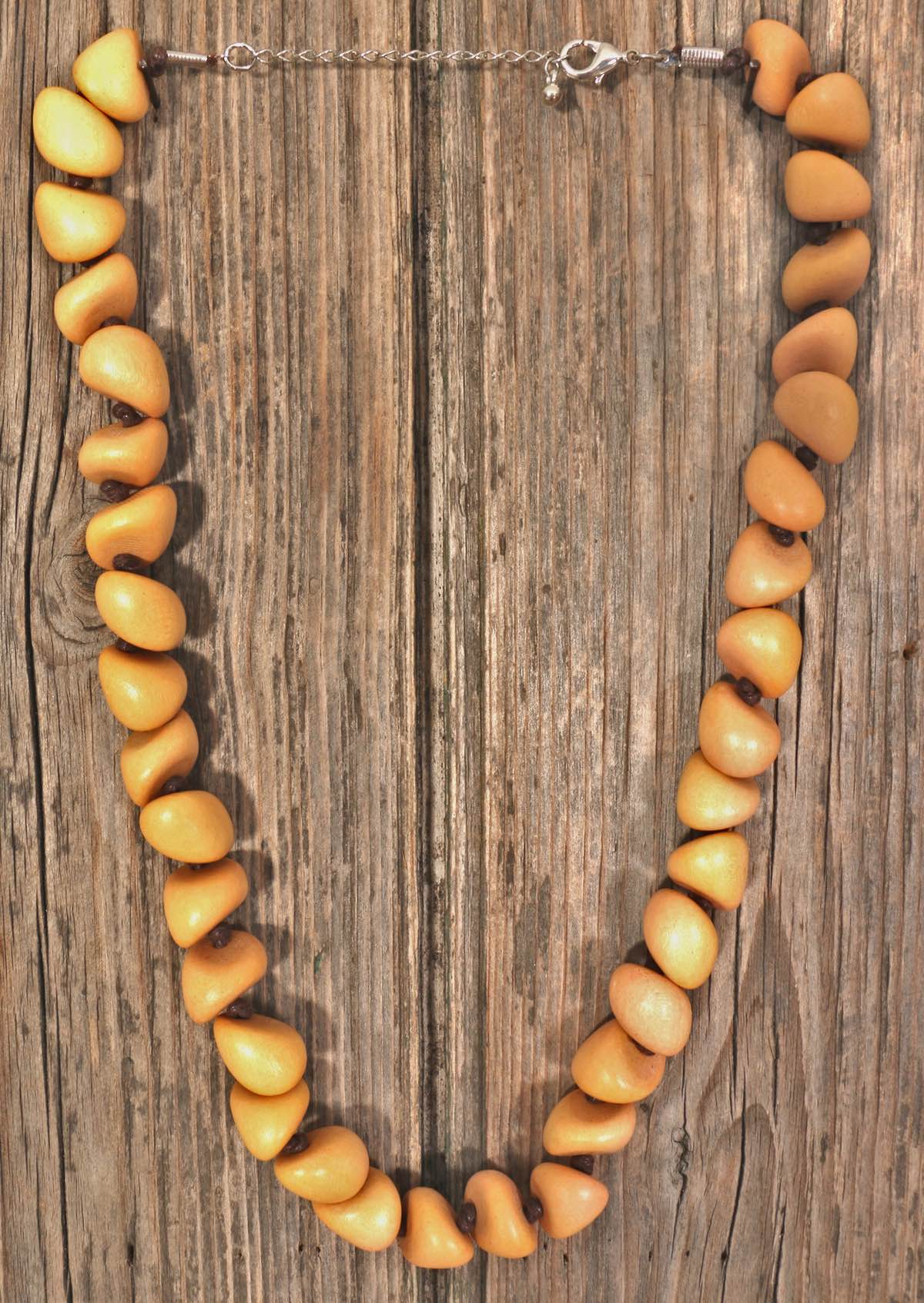 short natural wood bead necklace Australia
