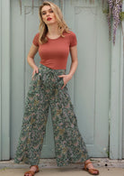 Women's wide leg cotton pant with pockets