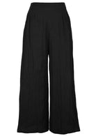 black wide leg cotton women's pants
