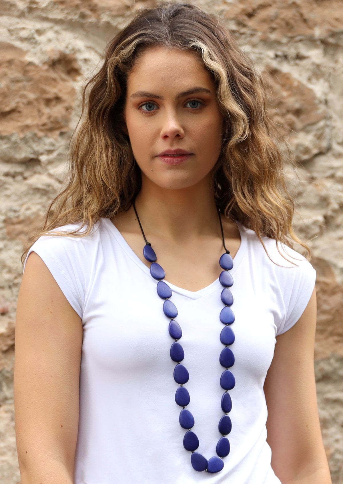 Cobalt Blue Sea Glass Necklace With Pearls | Sea Glass Necklace