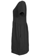 side view short sleeve dress black