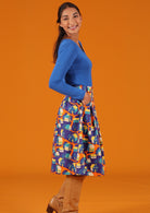 colourful cotton skirt belt loops pockets