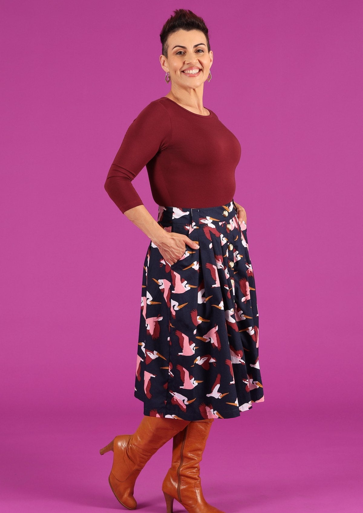 retro skirt with pockets and belt loops