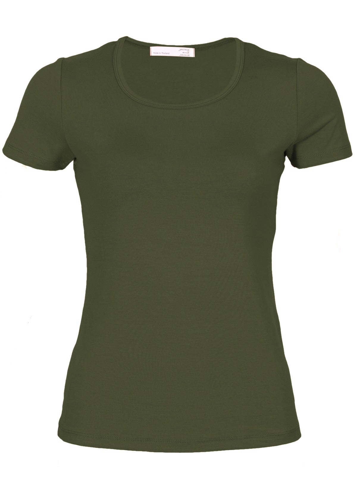olive green short sleeve basic women's top