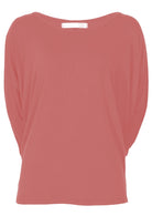 soft stretch rayon long sleeve top pink
