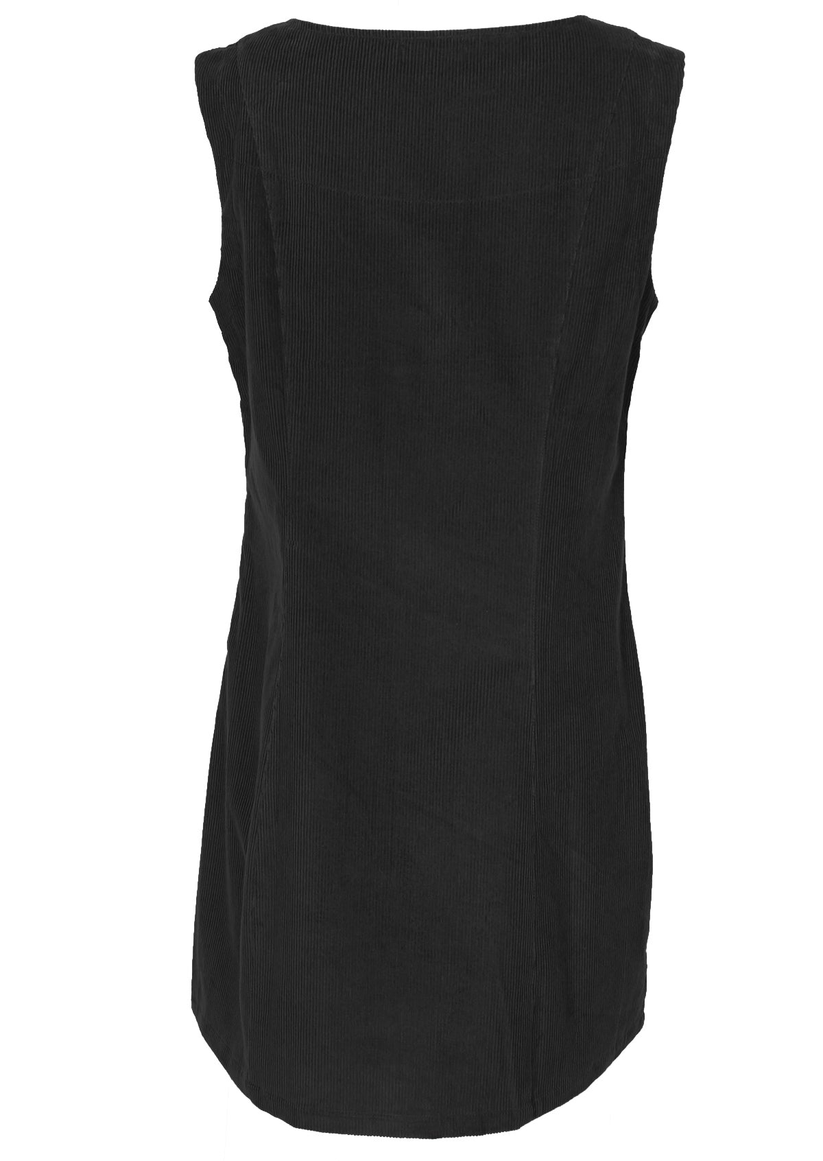 back view a-line cord dress black