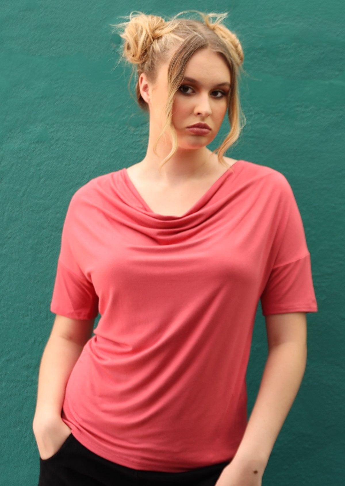 coloured women's basic top