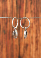sterling silver sleeper earrings shell charm Australia