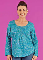 relaxed fit women's 100% cotton long sleeve top