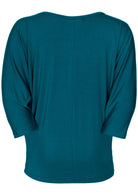 back view batwing teal basic top