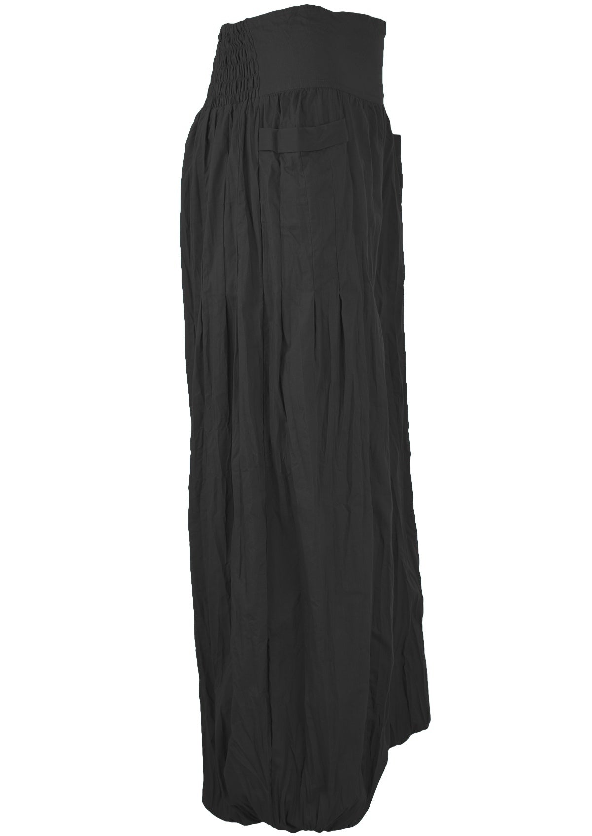 side view 100% cotton harem pant black