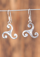 Stirling Silver Celtic Triskele Earrings, 92.5 sterling silver