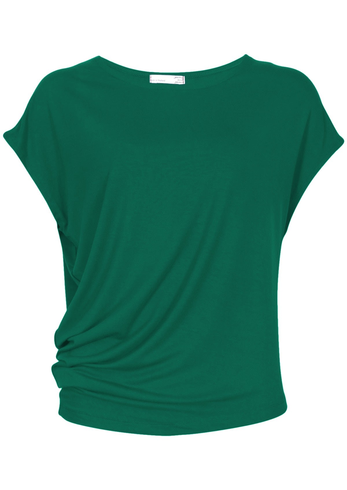 Asymmetrical Rayon Top Jade Green front