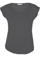 basic v-neck women's top grey