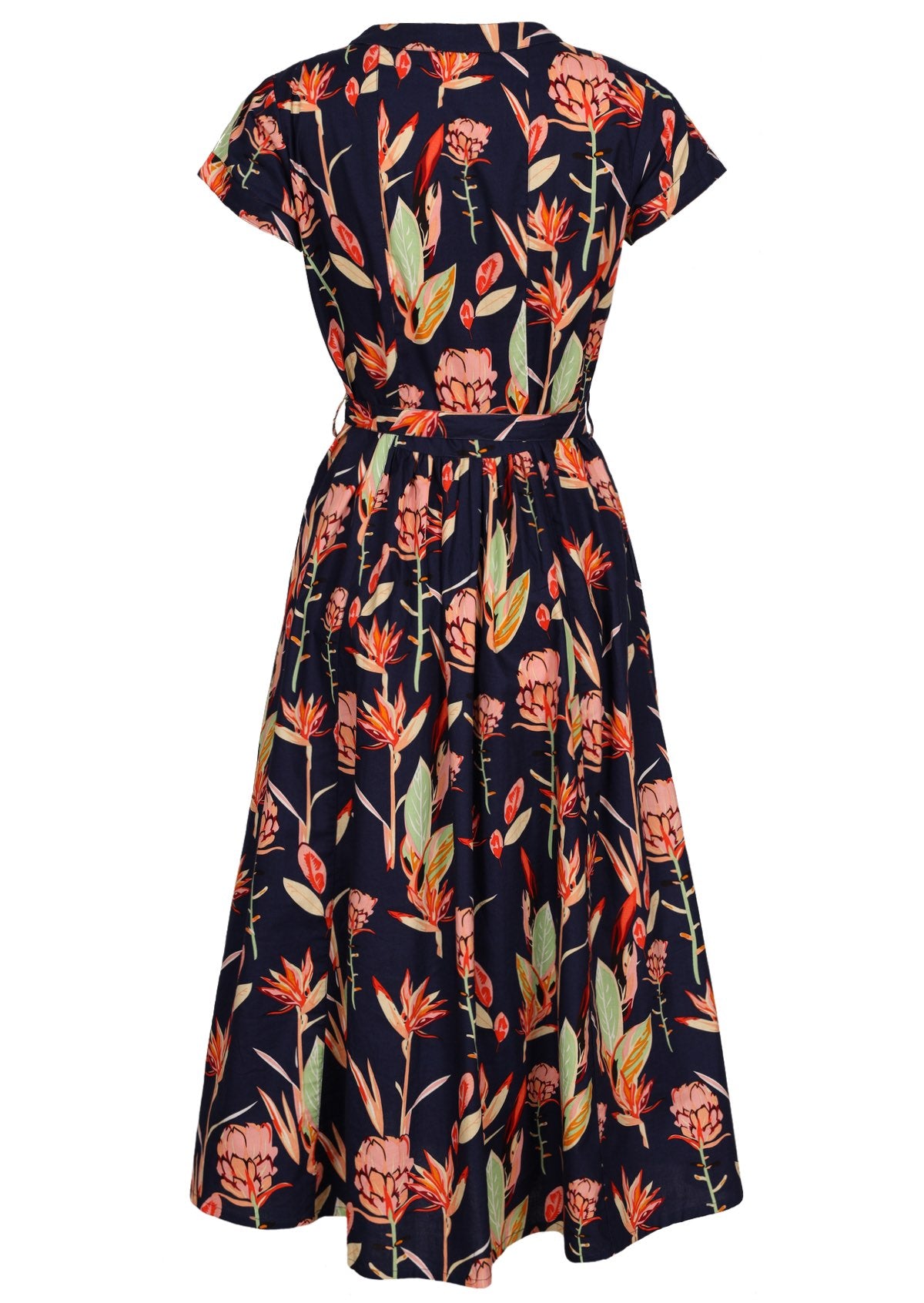 Back View Waist Tie Midi Dress Australia