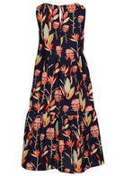 Back View Tiered Cotton Dress with button back closure.