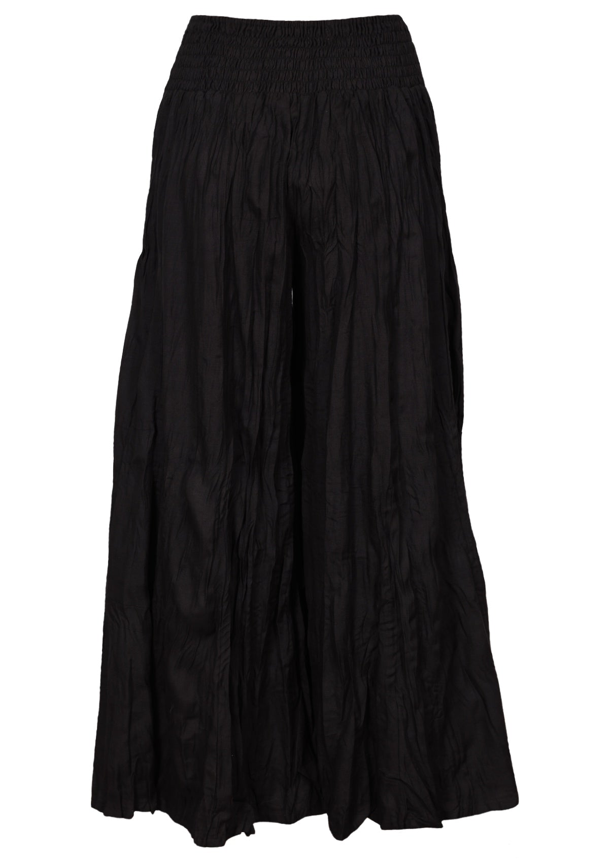 back view wide leg black pant