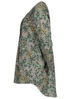 Side view long sleeve printed women's blouse, Designed in Australia 