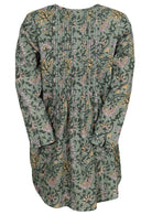 Back view 100% cotton pleated detail women's blouse