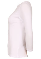 side view 3/4 sleeve white top